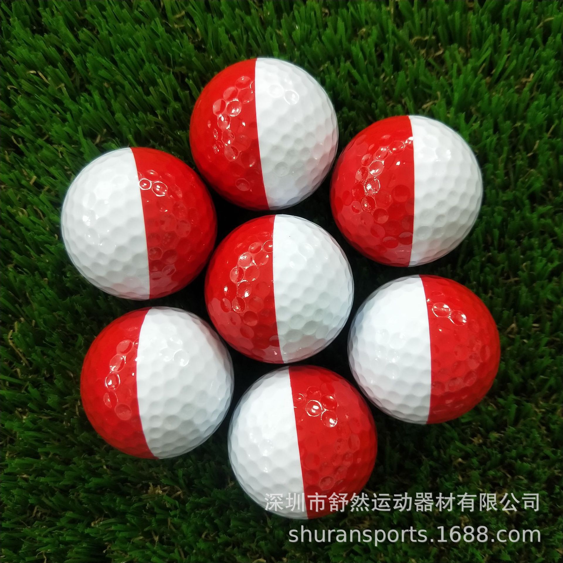 Golf Ball Red and White